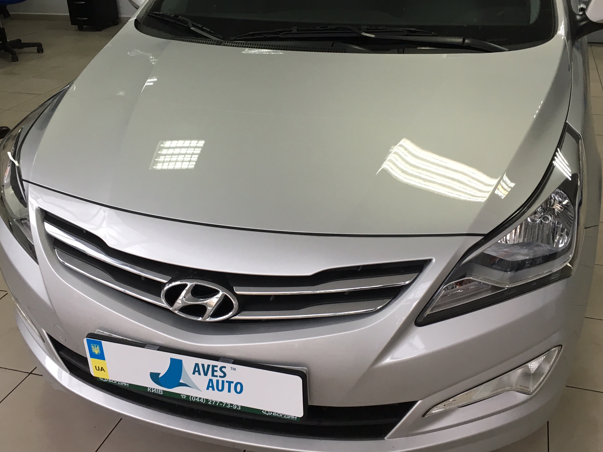 защита капота Hyundai Accent  от сколов