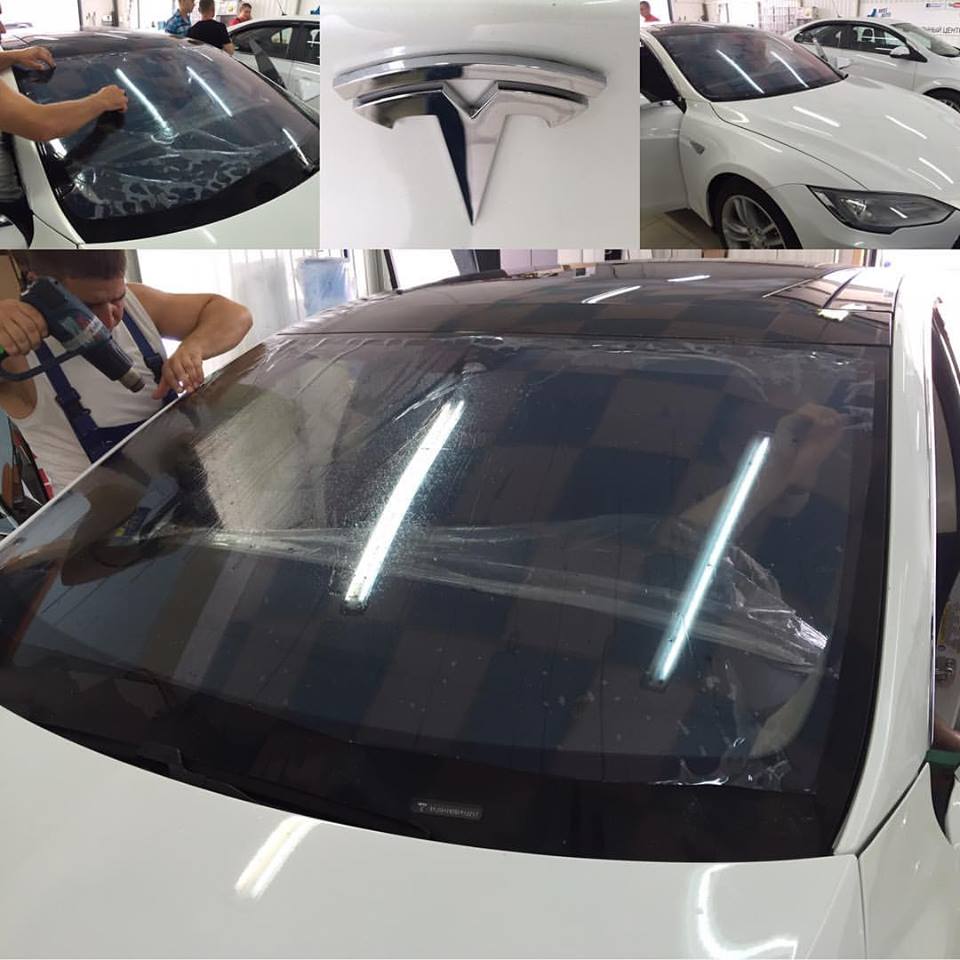 атермальне тонування білої Tesla Model S