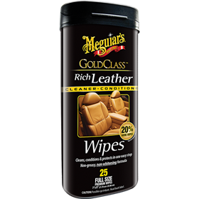 Салфетки для ухода за кожаным салоном Meguiar's G10900 Gold Class Rich Leather Wipes (25 шт.)