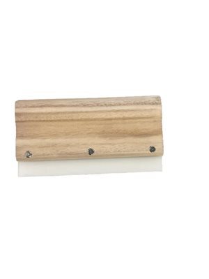Деревянный ракель с полиуретановой вставкой - CARIGHT wooden handle squeegee with square blade